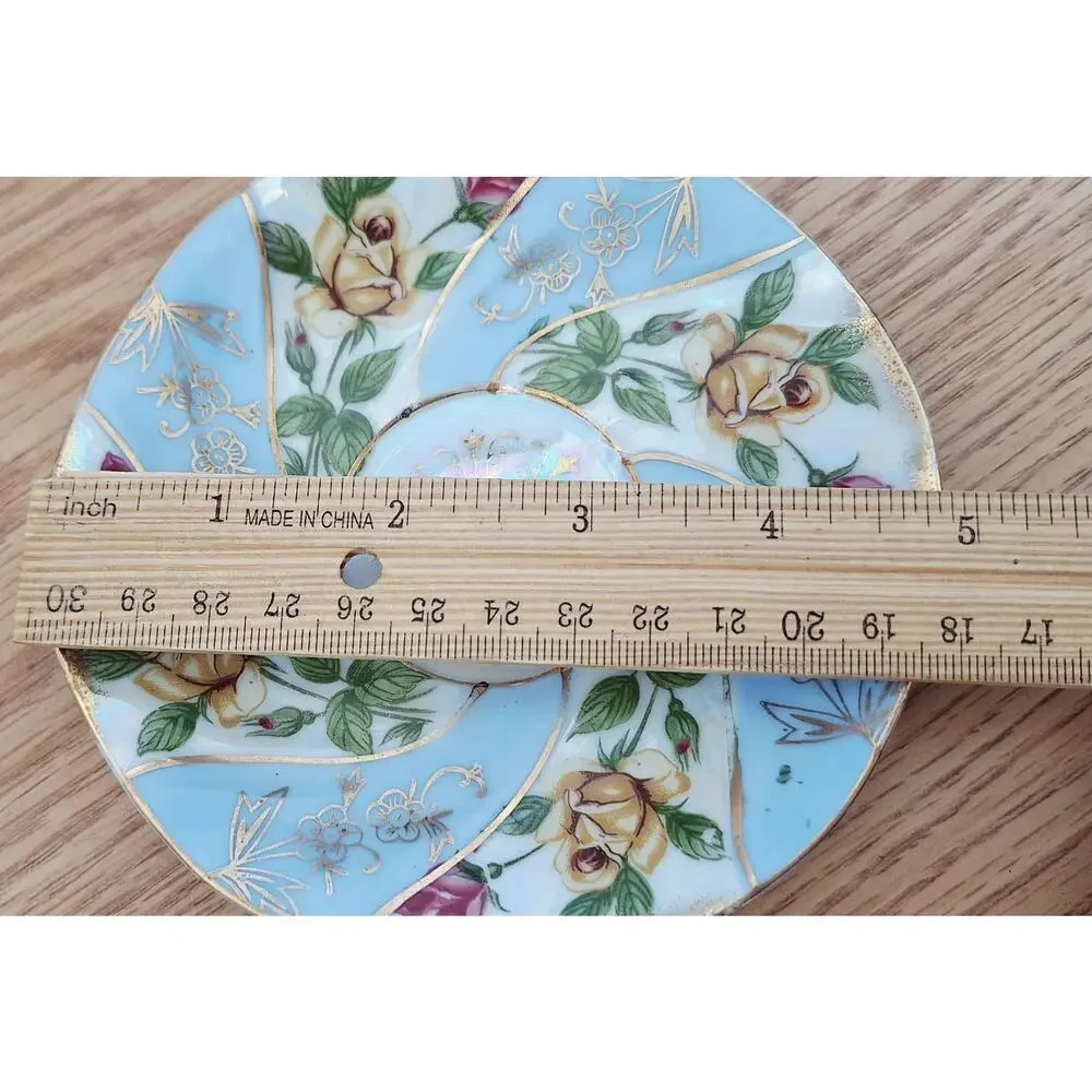 Ucagco China Replacement Saucer Blue Floral Gold Trim Vintage Japan Teacup Plate